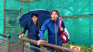 雨の中努力している人間の理想と現実【テニス】